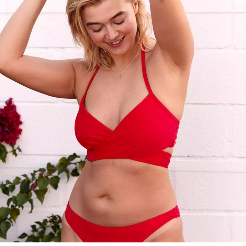 Aerie wrap halter bikini swim top